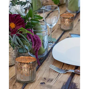 Elegant Ribbed Glass Votive Holders Set of 6 for Any Occasion