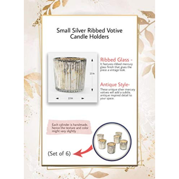 Elegant Ribbed Glass Votive Holders Set of 6 for Any Occasion