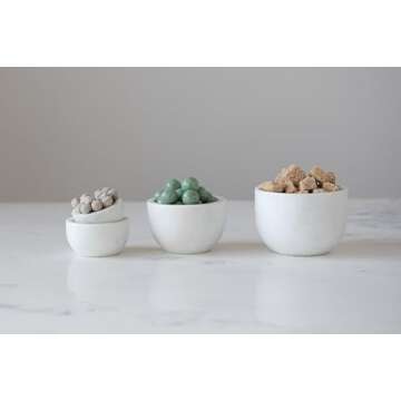Creative Co-Op White Marble (Set of 4) Bowl