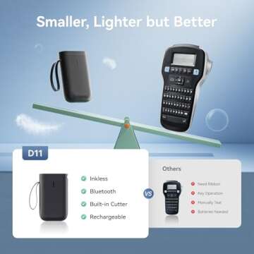 NIIMBOT Label Maker Machine D11 Label Printer Tape Included Portable Wireless Connection Multiple Te...