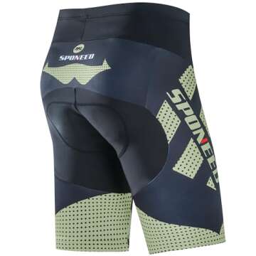sponeed Men's Cycling Shorts Padded Bicycle Riding Pants Bike Biking Clothes Cycle Wear Tights