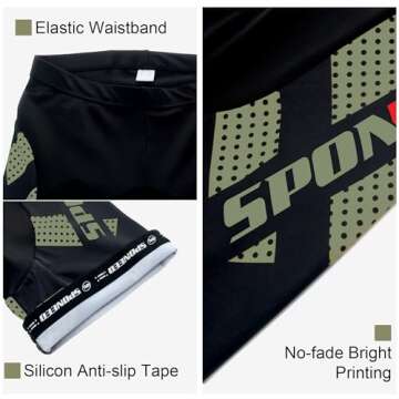 sponeed Men's Cycling Shorts Padded Bicycle Riding Pants Bike Biking Clothes Cycle Wear Tights