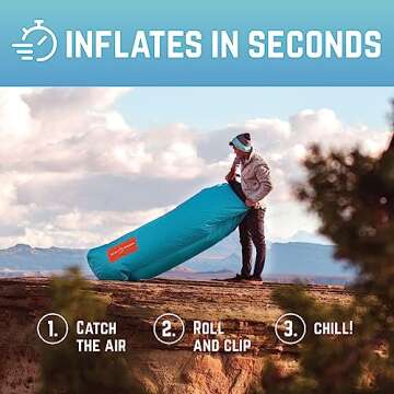 Chillbo Shwaggins Inflatable Couch – Cool Inflatable Chair Easy Setup is Perfect for Hiking Gear, Beach Chair and Music Festivals. (Turquoise)