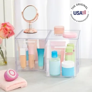 STORi Audrey Stackable Clear Plastic Organizer Drawers 2 Piece Set