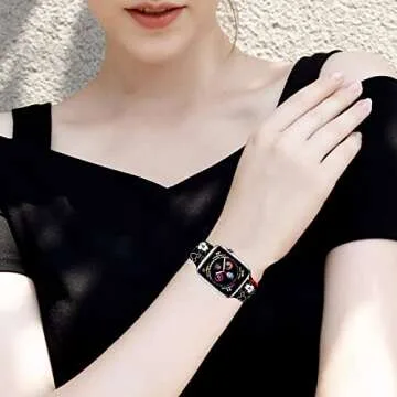 Atea 2 Pack Mouse Watch Band Compatible with Apple Watch Bands 45mm 44mm 42mm 41mm 40mm 38mm 49mm, Cute Cartoon Silicone Wristband Replacement Strap fits iWatch Series 8 7 6 5 4 3 2 1 SE