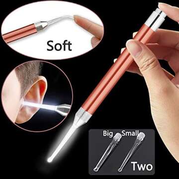 Stylish 3 Pcs Earpicks Set with LED for Ear Care