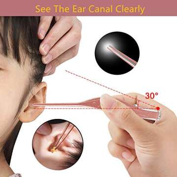 Stylish 3 Pcs Earpicks Set with LED for Ear Care