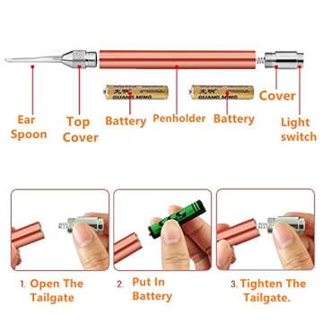 Stylish 3 Pcs Earpicks Set with LED for Ear Care