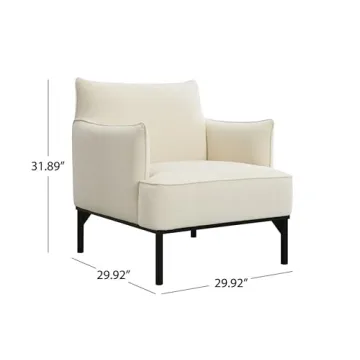 Abbyson Living Rye Accent Chair - Luxurious Comfort in Ivory
