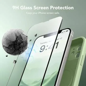 SuydanBox Magnetic for iPhone 12 Case, Compatible with MagSafe, [Full Camera Protection][Screen Protectors] Silicone Shockproof Protective Phone Case for iPhone 12 6.1", Matcha