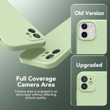 SuydanBox Magnetic for iPhone 12 Case, Compatible with MagSafe, [Full Camera Protection][Screen Protectors] Silicone Shockproof Protective Phone Case for iPhone 12 6.1", Matcha