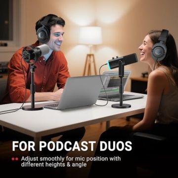 FIFINE Adjustable Heavy-Duty Microphone Stand for Streaming