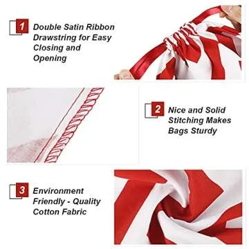 HRX Cotton Gift Bags Drawstring 20x16 inches - 3pcs Set