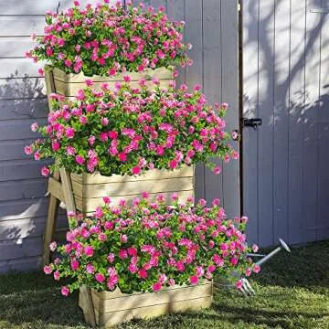 Grunyia Artificial Fake Flowers - UV Resistant Plastic Plants