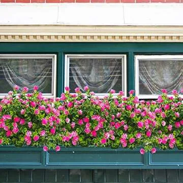 Grunyia Artificial Fake Flowers - UV Resistant Plastic Plants