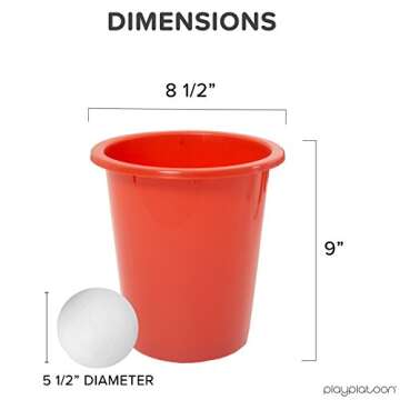 Play Platoon Giant Yard Pong Game Set - 12 Buckets & 2 Balls for Lawn Pong Outdoor Game