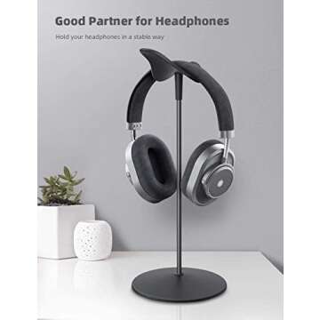 Lamicall Headphone Stand, Desktop Headset Holder - Desk Earphone Stand, for All Headsets Such as Air...