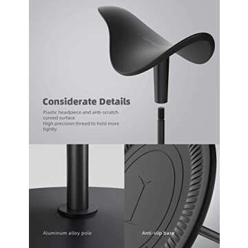 Lamicall Headphone Stand, Desktop Headset Holder - Desk Earphone Stand, for All Headsets Such as Airpods Max, HyperX Gaming Headphones, Beats/Sennheiser Music Headphones - Black