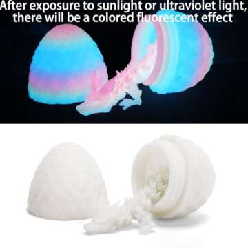 Ivrmtal 4PCS 3D Printed Dragon Eggs with Dragon Inside, Mini Easter Eggs Fidget Toy 3D Articulated C...