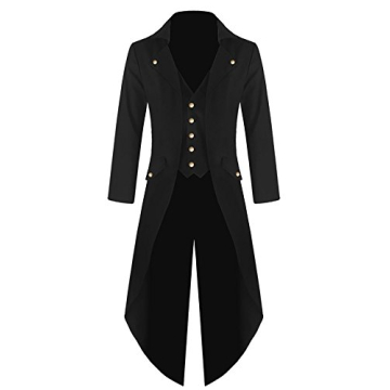 Men's Steampunk Victorian Jacket - Gothic Tailcoat for Cosplay & More