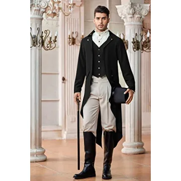 Runcati Men’s Steampunk Victorian Jacket - Fashionable Tailcoat