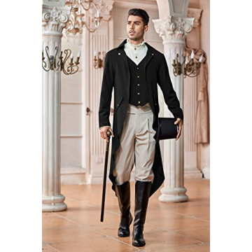 Runcati Men’s Steampunk Victorian Jacket - Fashionable Tailcoat