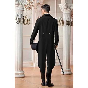 Runcati Men’s Steampunk Victorian Jacket - Fashionable Tailcoat