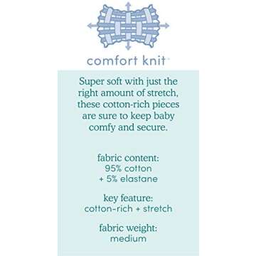 aden + anais Baby Comfort Knit Footie One Piece – Onesie Footie Pajamas for Babies – Newborn & Infant Long Sleeve Union Suit – Super Soft Cotton Muslin Footie PJ’s, Blue Moon, 6-9M