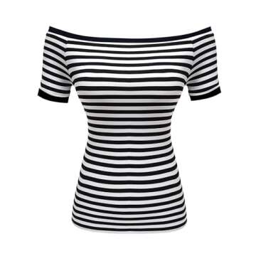 Chic LilyCoco Striped Off-Shoulder Top for Women