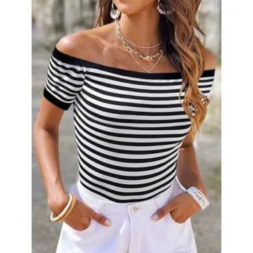 Chic LilyCoco Striped Off-Shoulder Top for Women