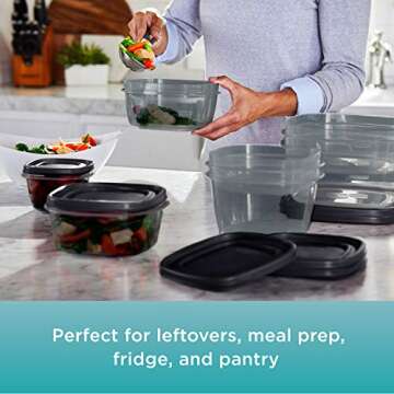 Rubbermaid EasyFindLids™ Food Storage Containers with SilverShield Antimicrobial Product Protection, 42 Piece Set