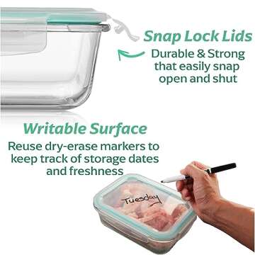 Fusion Gourmet 35 oz Glass Food Storage Containers Set