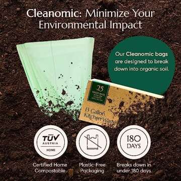 Cleanomic Compostable Trash Bags - Eco-Friendly Kitchen Solution