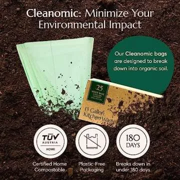 Cleanomic Compostable Trash Bags - Eco-Friendly Kitchen Solution