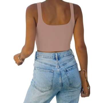 REORIA Women's Summer Sexy Basic Sleeveless Yoga Cropped Tank Top - Chic & Comfortable