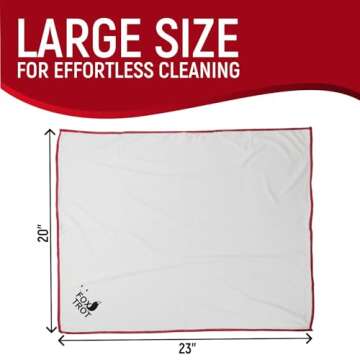 Fox Trot Large Microfiber Polishing Cloths (2 Pack White | Gray) | Streak Free, Lint Free Shine and ...