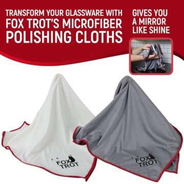 Fox Trot Large Microfiber Polishing Cloths Streak Free Shine
