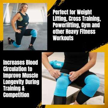 EXO Knee Compression Sleeves, Neoprene Sleeves for Women and Men, High-Performance Knee Compression Support for Squats, Weight Lifting, Powerlifting, Workout - Suitable for Joints, & Arthritis Pain
