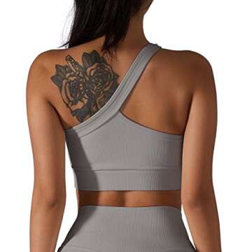 H-Quenby Stylish One Shoulder Sports Bra for Women