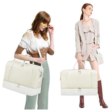 Travel Weekender Bag for Women, Overnight Bag with Shoe Compartment Oversized Travel Duffel Bag Carr...