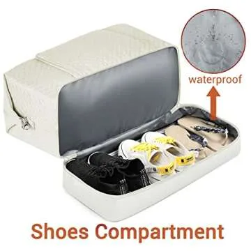 Versatile Weekender Bag with Waterproof Shoe Compartment