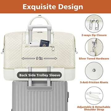 Versatile Weekender Bag with Waterproof Shoe Compartment