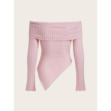 MakeMeChic Off Shoulder Ribbed Tee - Soft & Stylish