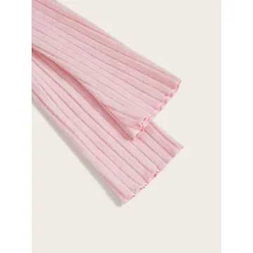 MakeMeChic Off Shoulder Ribbed Tee - Soft & Stylish