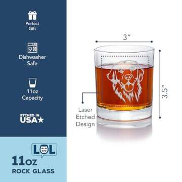 Golden Retriever Dog Face Round Rocks Glass - Perfect Gift for Dog Lovers