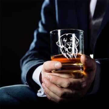 Golden Retriever Face Rocks Glass - Ideal Gift for Dog Lovers