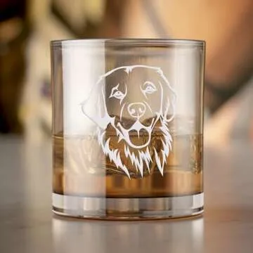 Golden Retriever Face Rocks Glass - Ideal Gift for Dog Lovers