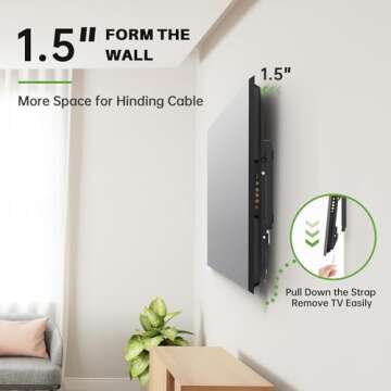 USX MOUNT UL Listed TV Wall Mount Tilting Brackets for Most 37"-90" Flat Curved Screen TVs with Max VESA 600x400mm, Weight Capacity 132lbs, Low Profile Space Saving for 16", 24" Stud