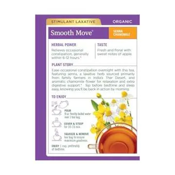 Organic Smooth Move Chamomile Tea for Gentle Digestion
