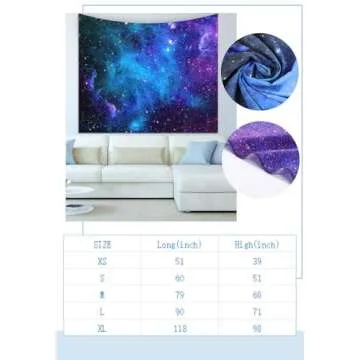 Apdidl Galaxy Tapestry for Bedroom Aesthetic Space Blue Night Starry Sky Stars Universe Tapestry Mysterious Nebula Wall Hanging Backdrop Room Decor for Bedroom Living Room (51'' x 60'')